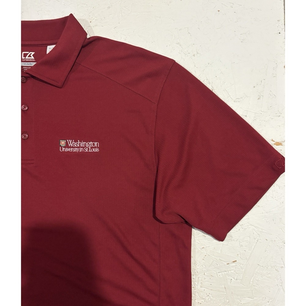 Cutter & Buck Washington University St Louis Men's XL Polo Shirt Red College - Picture 5 of 9